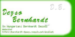 dezso bernhardt business card